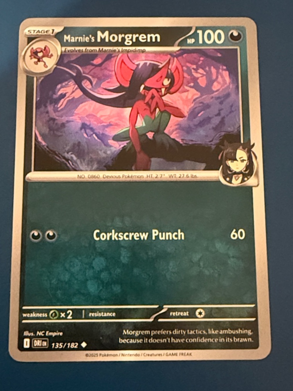 Marnie's Morgrem Pokémon Card - Stage 1 (135/182)